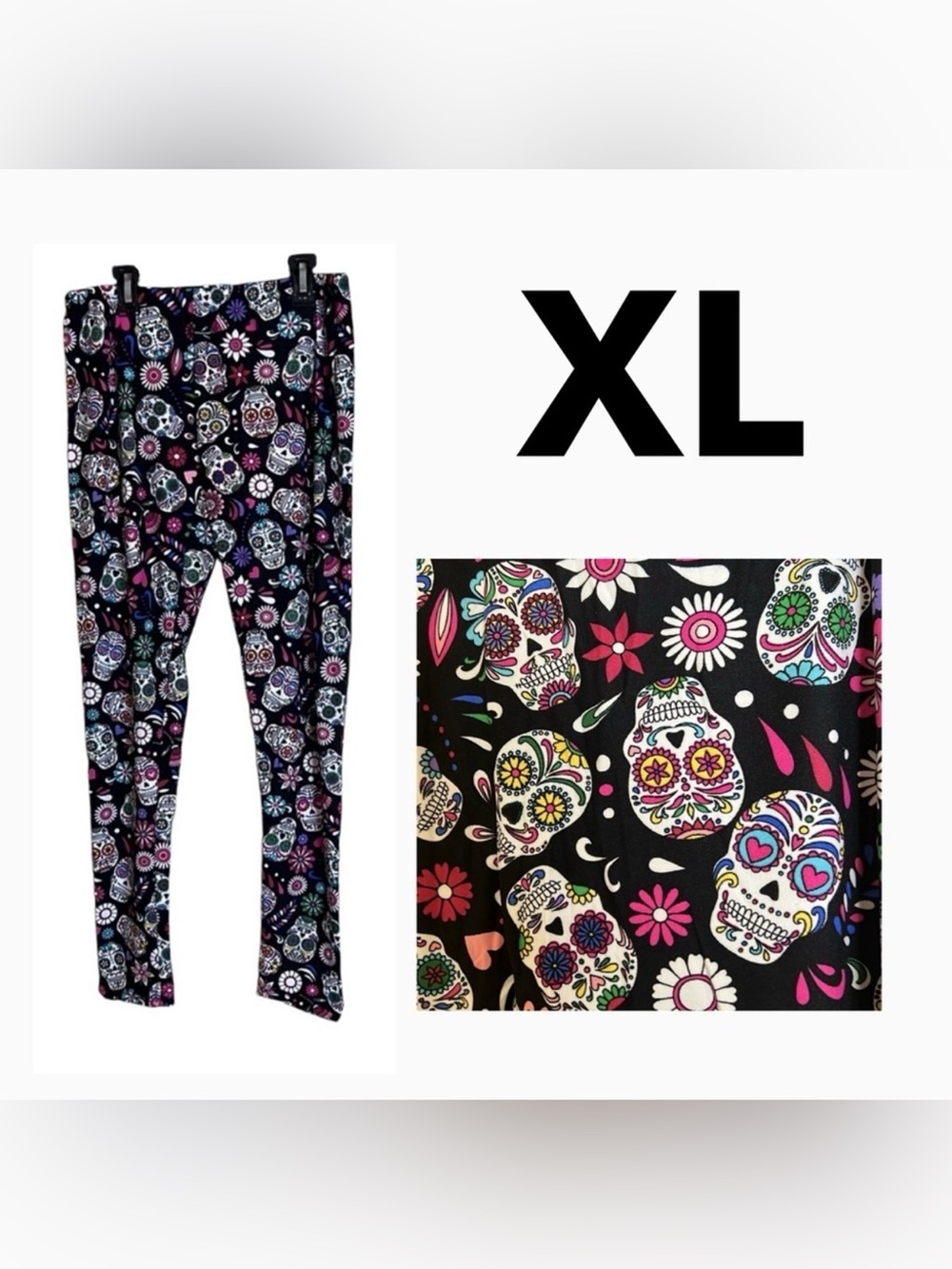 sugar skull punk leggings for day of the dead